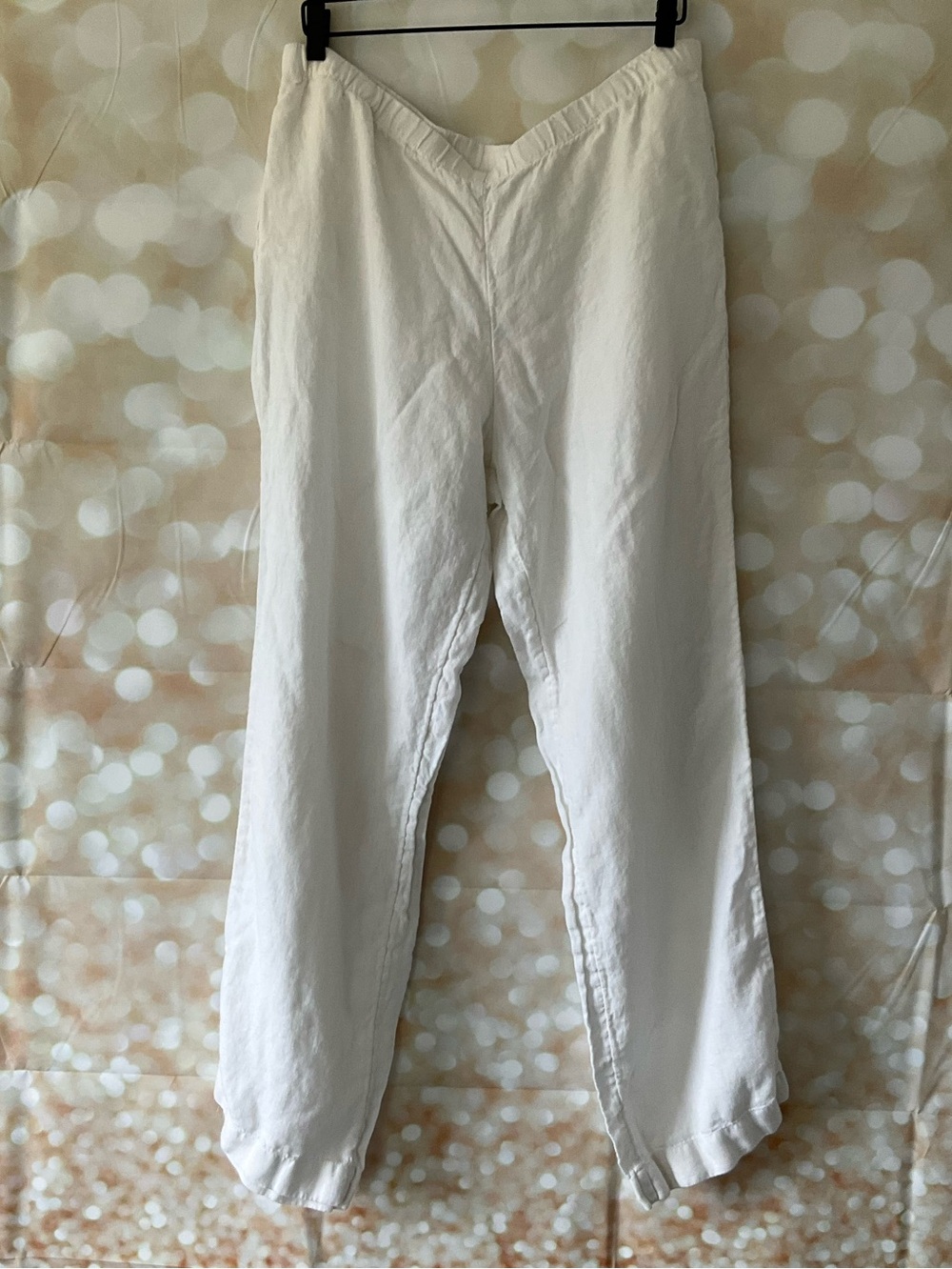 J.Jill White Linen Wide Leg Pants